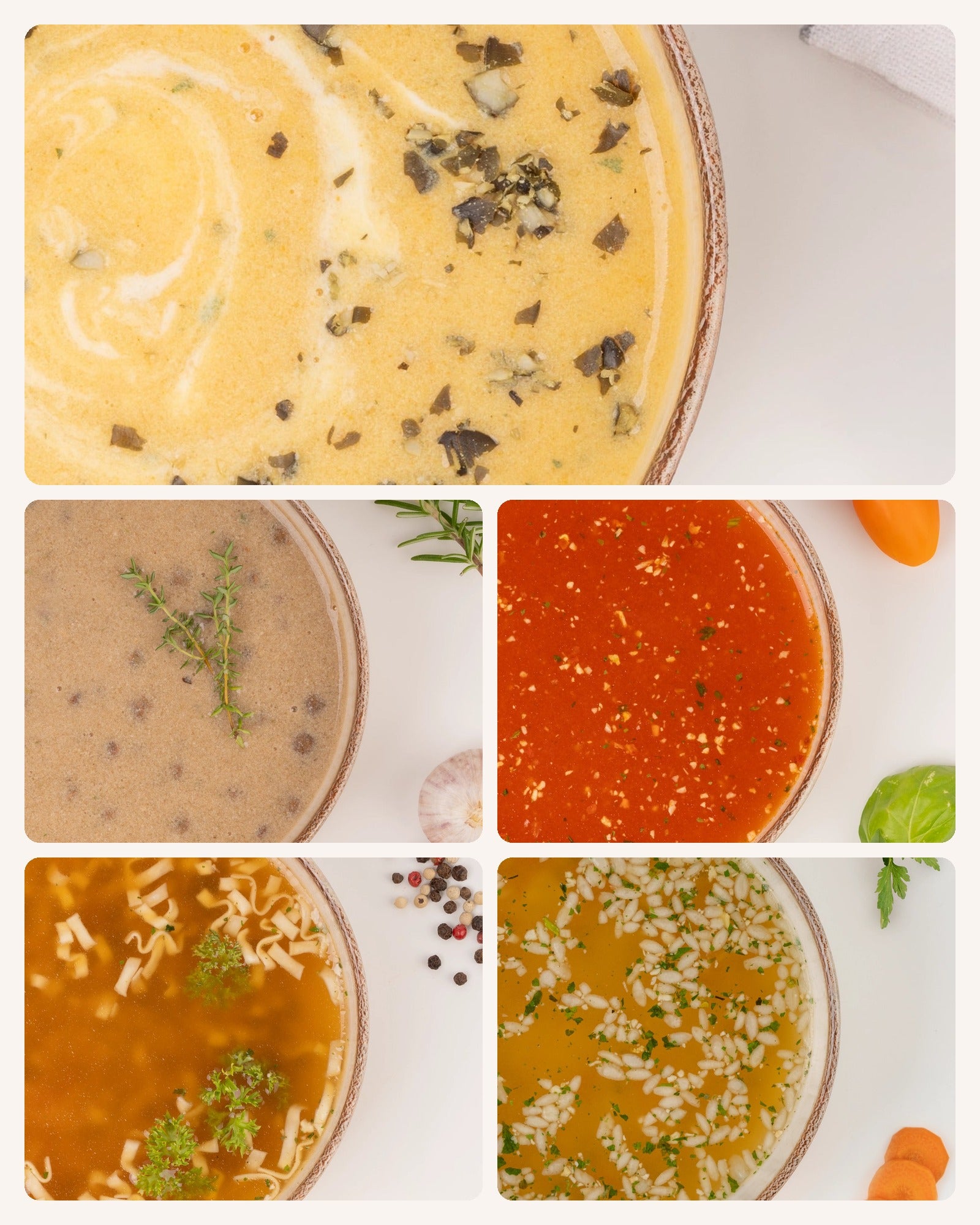 ZENZENA Polévkový mix – dýňová, čočková, minestrone, hovězí s nudlemi a kuřecí s rýží